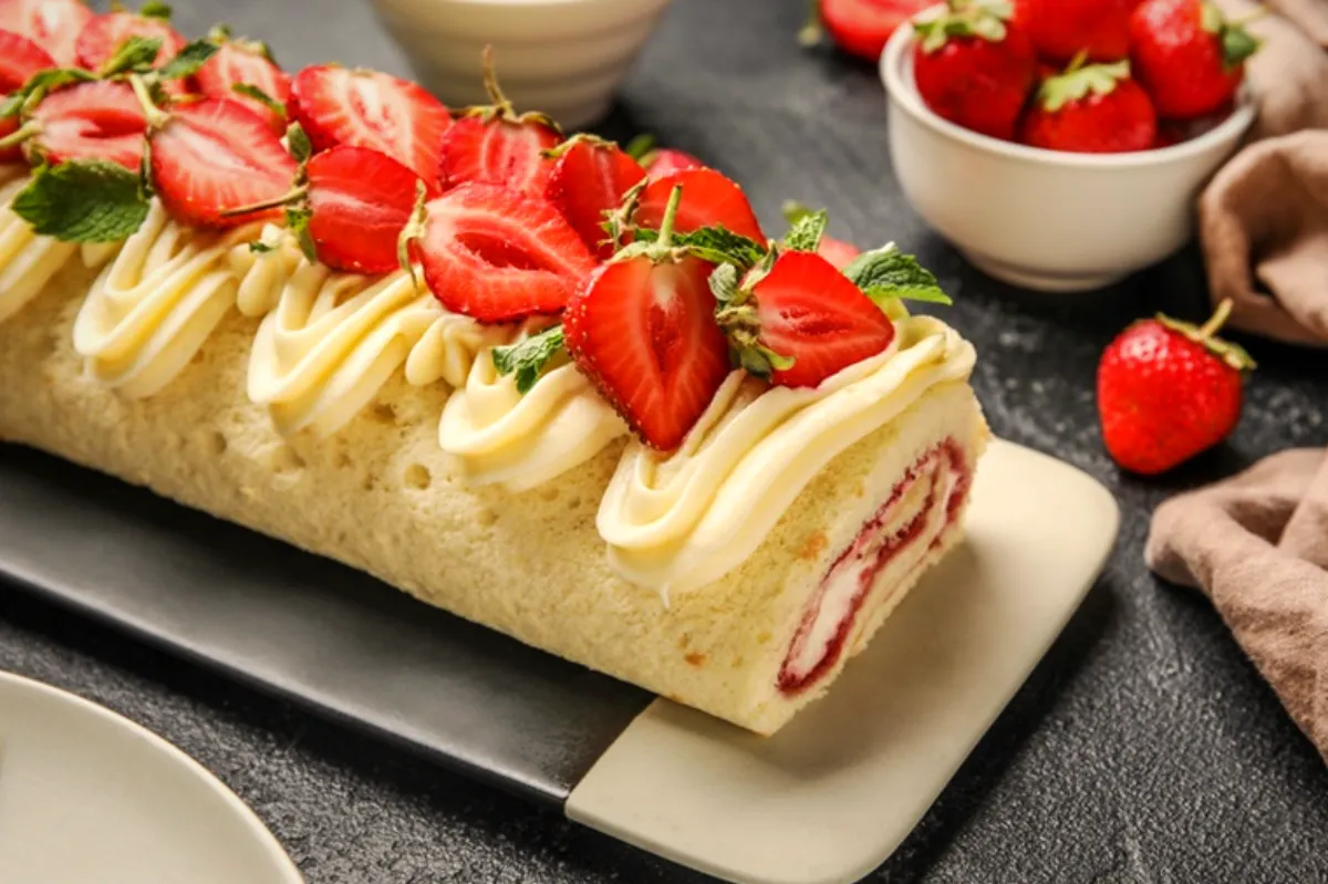 Ruladă cu mascarpone și fructe - cum se face